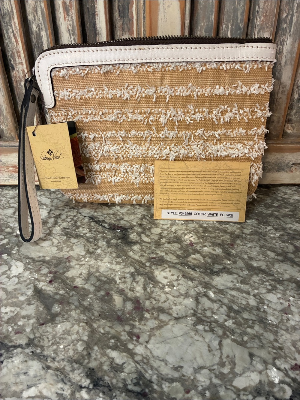 Patricia Nash Ebbe Woven Straw Cassini Wristlet - Picture 2 of 8